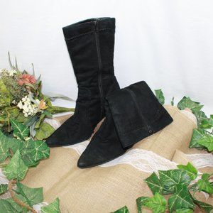 George Women's Velvet Black Boots Size 8.5